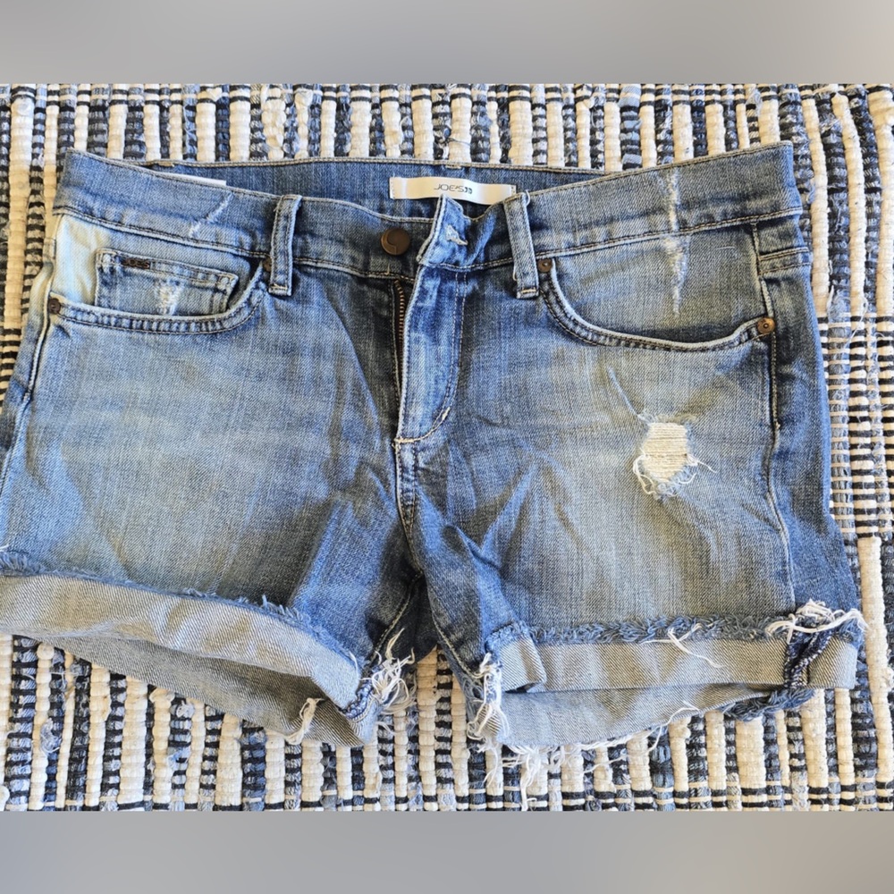 Joe's Jeans Blue Distressed Denim Shorts